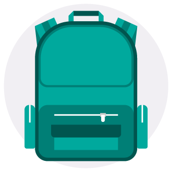 Student backpack icon