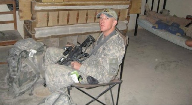 Russell in Army bunk