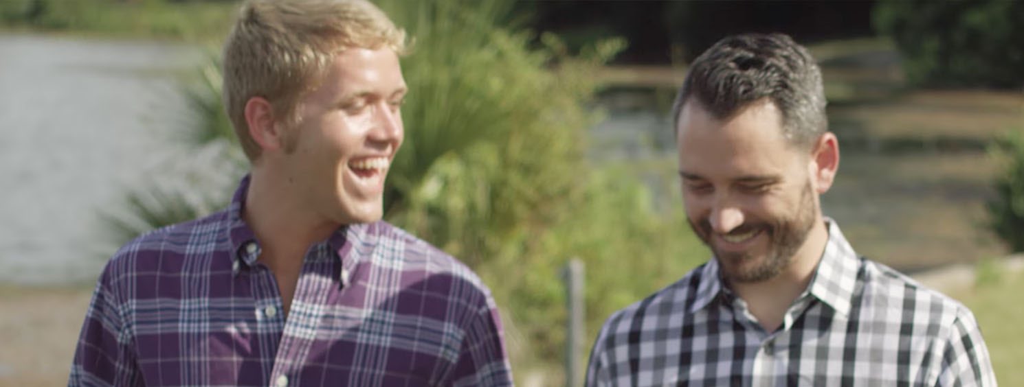 Two men walking outside at a recovery facility for bipolar