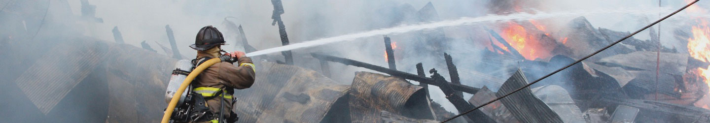 firefighter putting out a fire