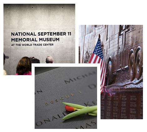 Collage of 9/11 memorials