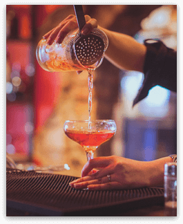 Cocktail made at a bar