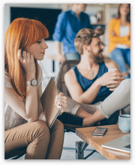 Students in dorm room