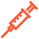 Orange syringe needle icon