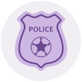 Purple police badge icon