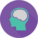 Profile of head and brain icon
