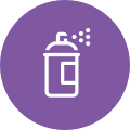 Purple spraying inhalants bottle icon