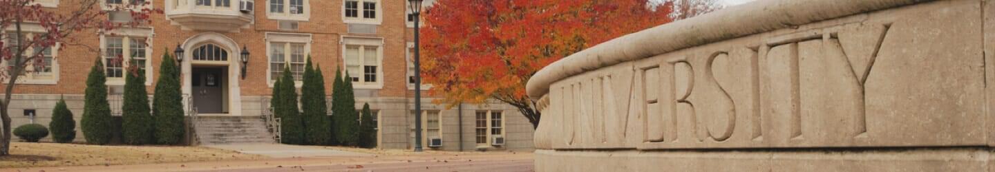 Outside University campus in the fall