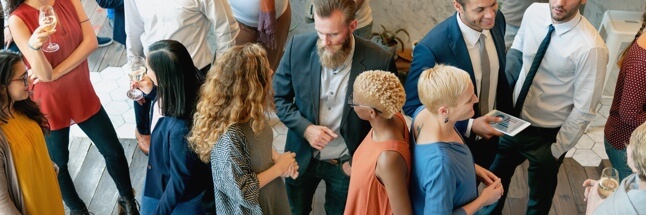 People mingling at an event