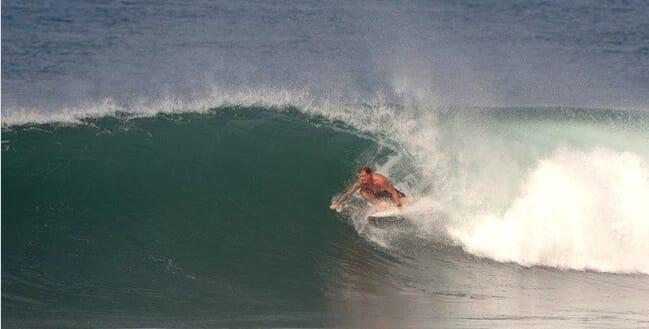 Lonny Mead surfing