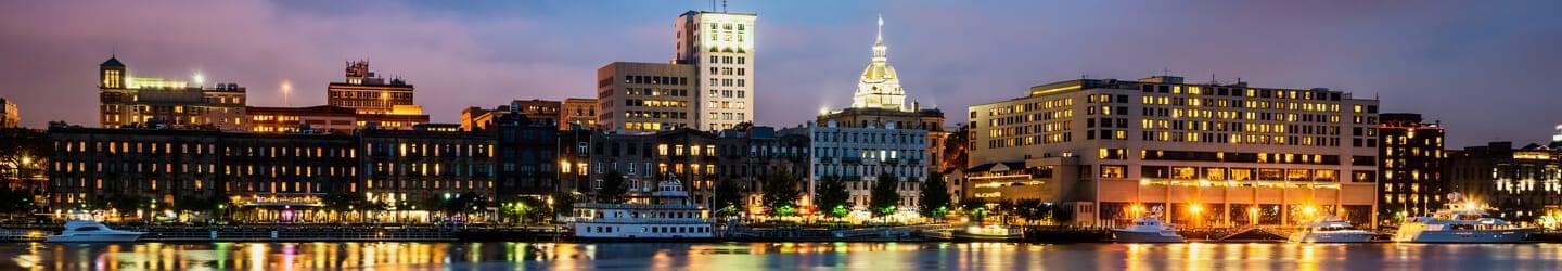 Downtown Savannah skyline.