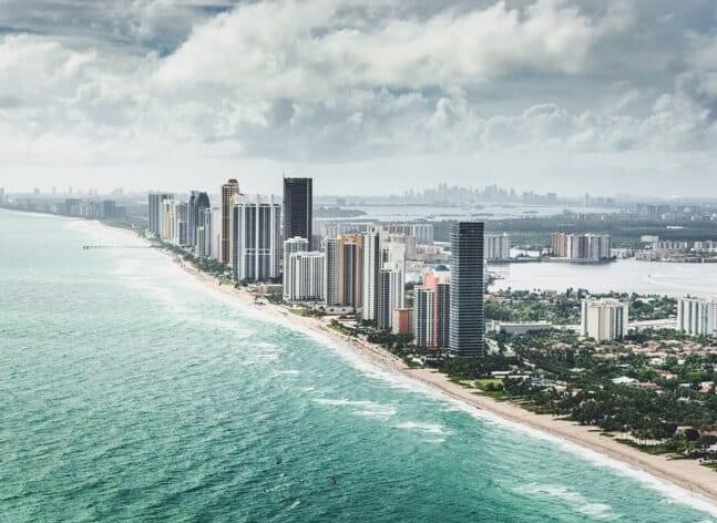 Miami Beach skyline of skyscrapers