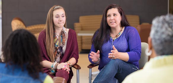 teenagers in a support group