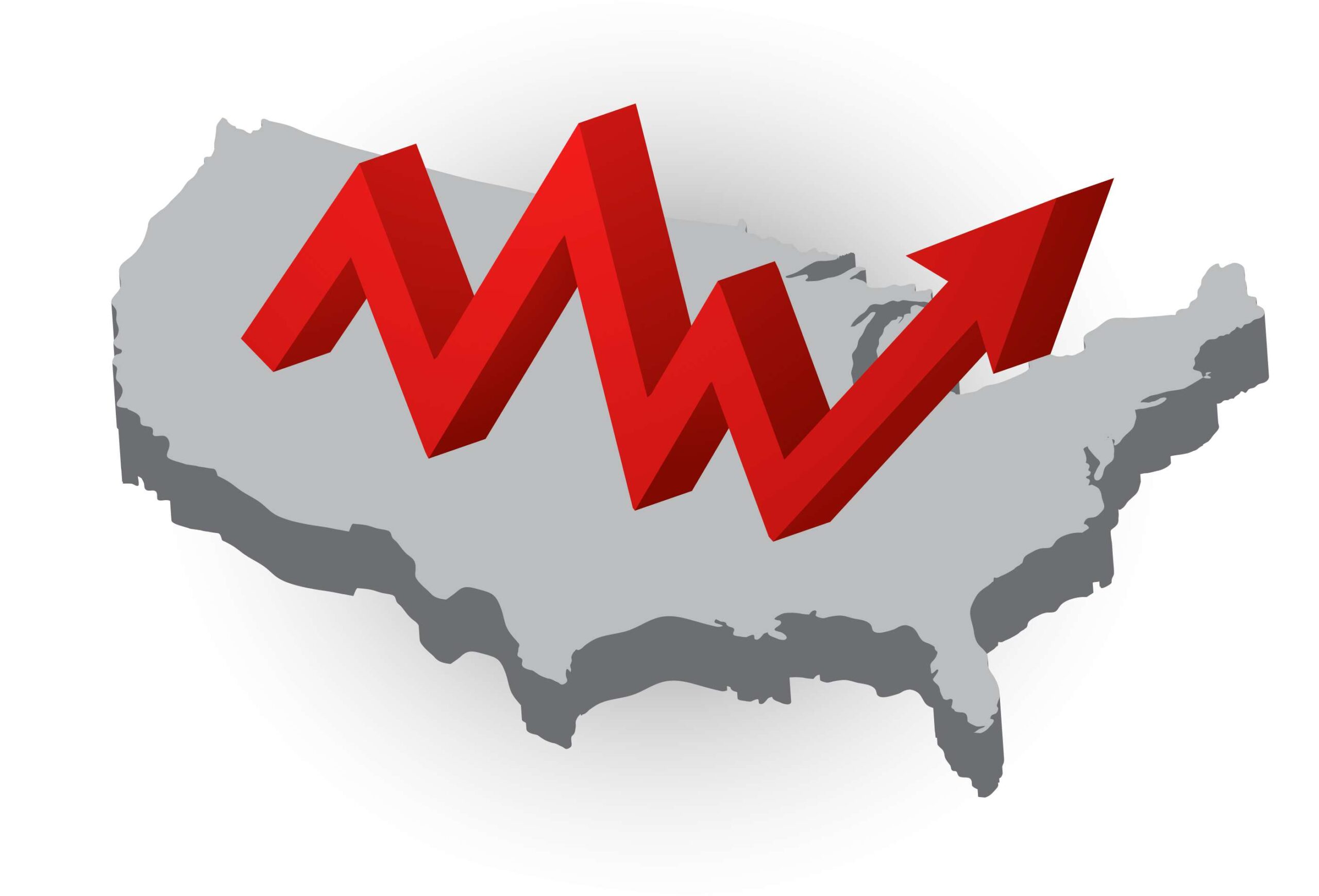 USA Map and Growth Symbol