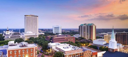 Tallahassee city skyline at sunrise