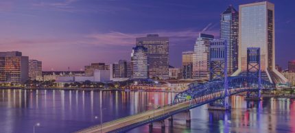 Jacksonville city skyline at sunset