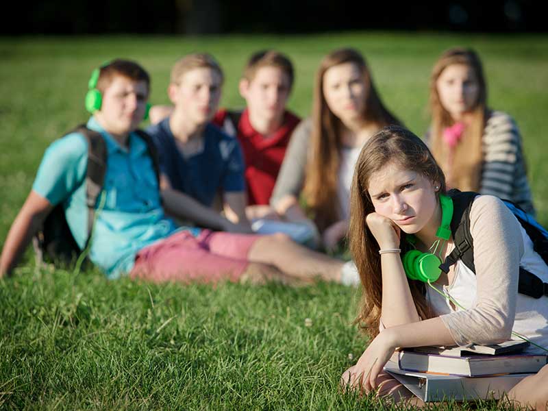 Lonely Teen with Group