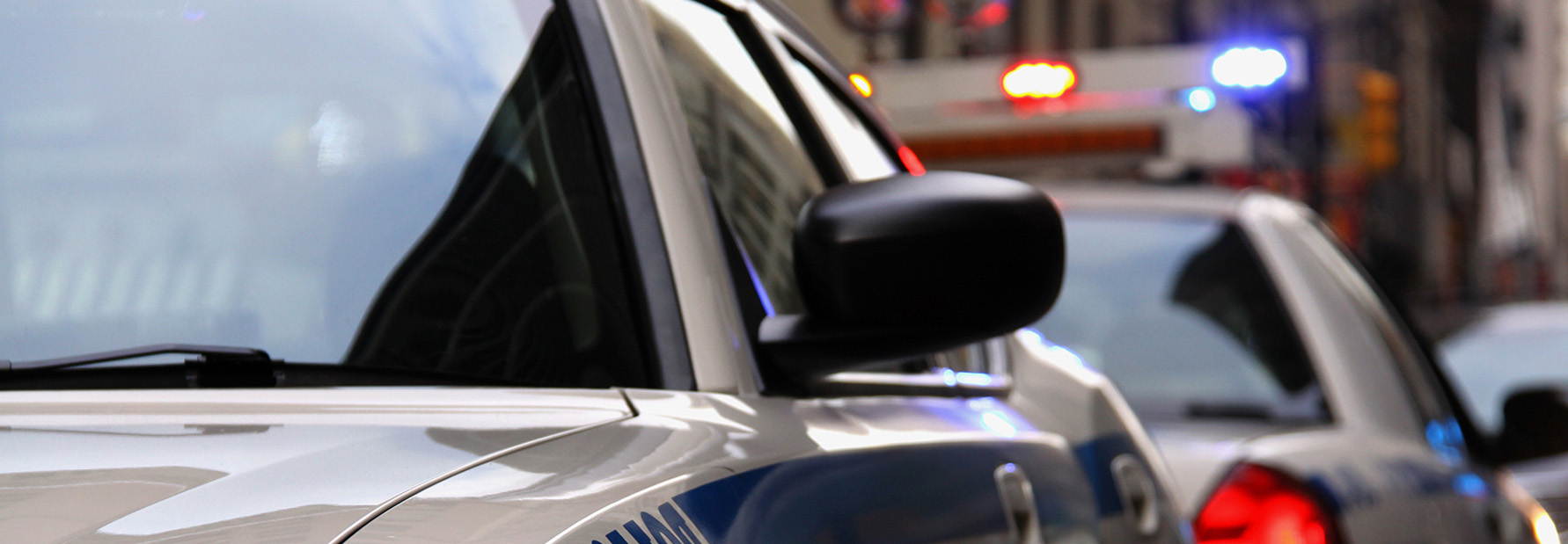 Police car at a drug bust in New York