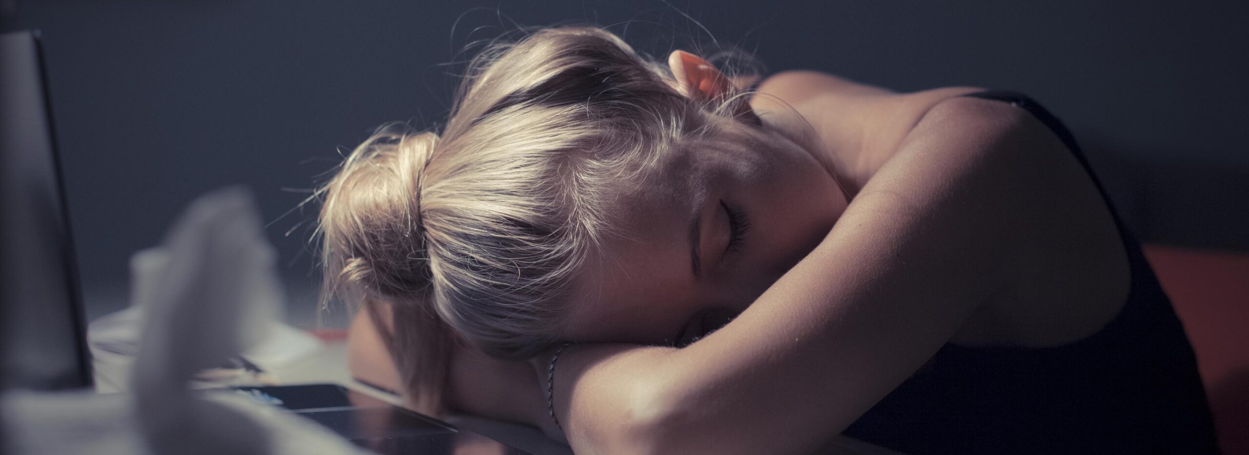 Teen sleeping because of drug and alcohol abuse