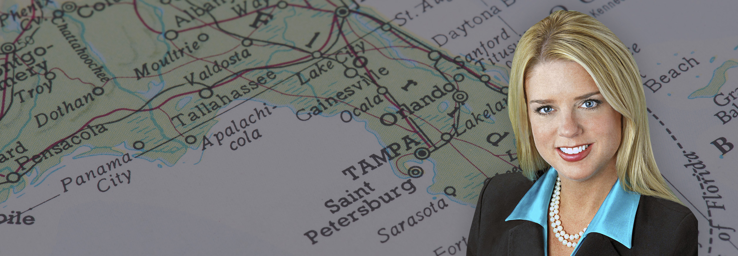 pam bondi over florida map