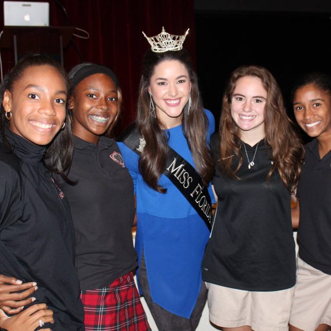 Courtney Sexton, Miss Florida, with high school students
