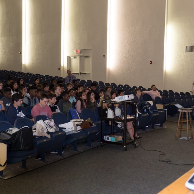 High school students in an auditorium during a Real Talk