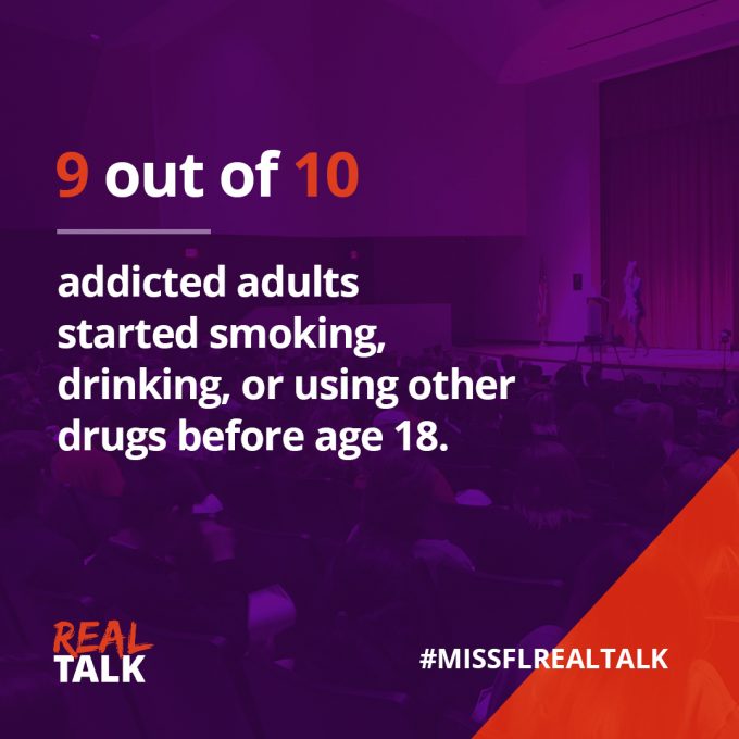 9 out of 10 addicted adults started abusing substances before age 18 graphic