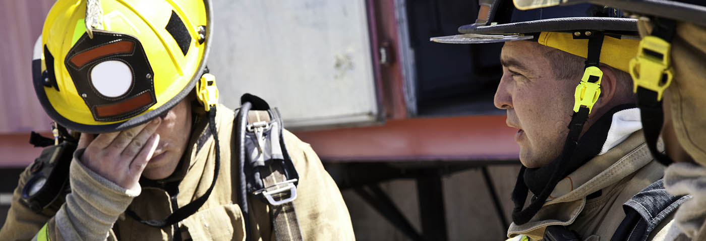 Upset Firefighters Over loss from fire