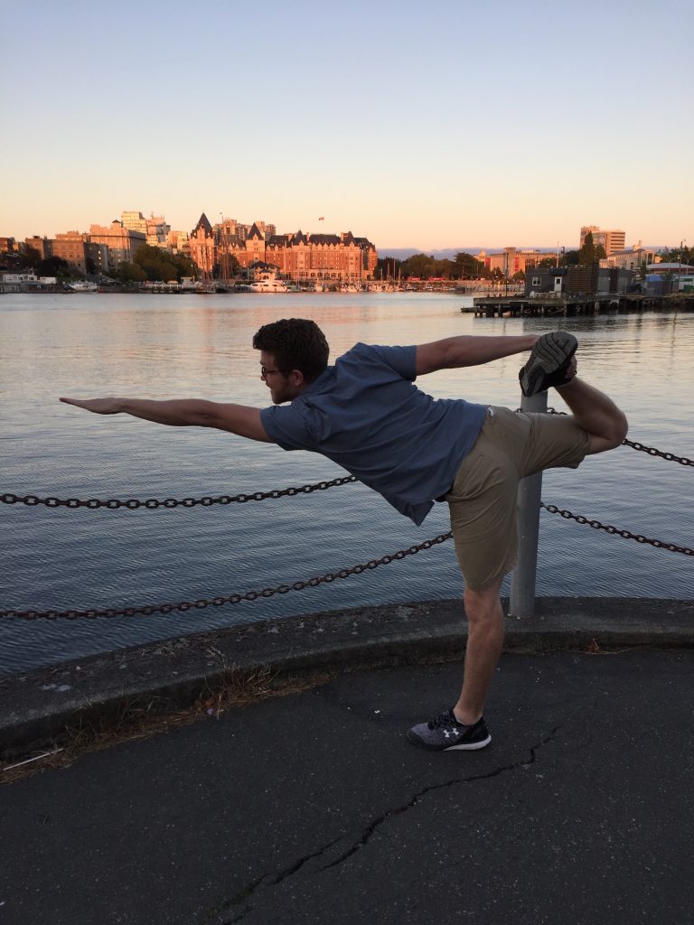 Mark Goodson in yoga pose